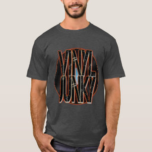 ヴィンテージ レトロ ビニールレコード ビニール中毒者 Tシャツ