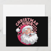 ヴィンテージ レトロ ピンク サンタ クリスマス (正面/裏面)