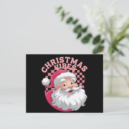 ヴィンテージ レトロ ピンク サンタ クリスマス (スタンド正面)