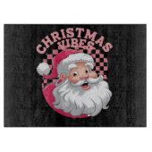 ヴィンテージ レトロ ピンク サンタ クリスマス カッティングボード (正面)