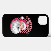 ヴィンテージ レトロ ピンク サンタ クリスマス Case-Mate iPhoneケース (裏面 (横))