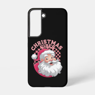 ヴィンテージ レトロ ピンク サンタ クリスマス SAMSUNG GALAXY S22ケース