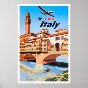 ヴィンテージ レトロ フィレンツェ トスカーナ イタリア 世界旅行 ポスター