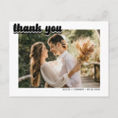 ヴィンテージ レトロ フォト | ウェディング サンクス ポストカード (正面)