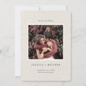 ヴィンテージ レトロ フォト フレーム リネン オーダーメイド ウェディング セーブザデート (正面)