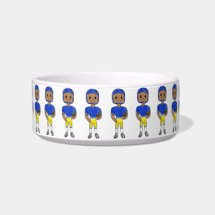 ヴィンテージ レトロ フットボール選手 青 黄色 シンプル ボウル