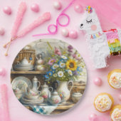 ヴィンテージ レトロ フラワー ティーセット フラワーペーパープレート ペーパープレート (パーティー)