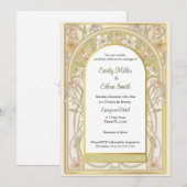 ヴィンテージ レトロ フラワー フレーム ウェディング 招待状 (正面/裏面)