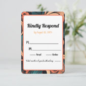 ヴィンテージ レトロ フラワー 出欠カード (スタンド正面)