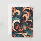 ヴィンテージ レトロ フラワー 出欠カード (裏面)