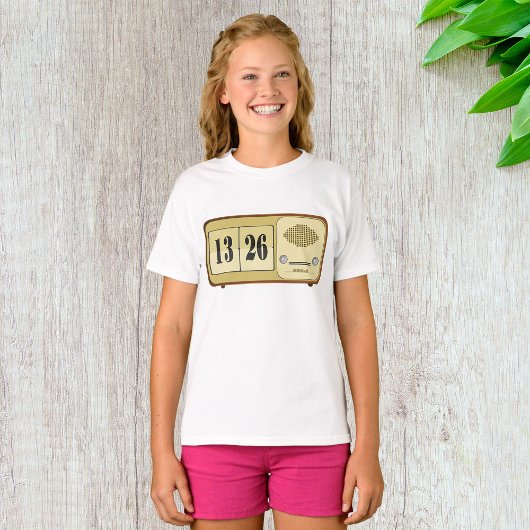 ヴィンテージ・レトロ・フリップ・クロック・ラジオ Tシャツ