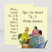 ヴィンテージ レトロ ブリッジ ランチパーティー 招待状 (正面/裏面)