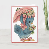 ヴィンテージ レトロ ブルーバード イースター タイム ハロー カスタム シーズンカード (正面)