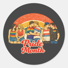 ヴィンテージ・レトロ・プライド月間LGBTQお祝い ラウンドシール