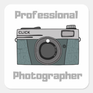 ヴィンテージ レトロ プロフェッショナル フォトグラファー カメラ スクエアシール