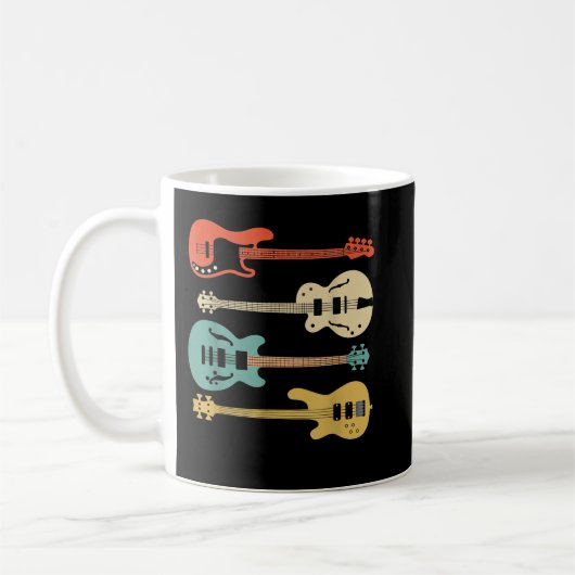 ヴィンテージ レトロ ベースギター コーヒーマグカップ (左)