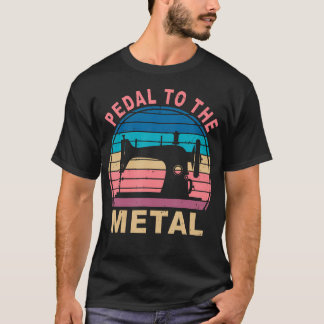 ヴィンテージ・レトロ・ペダル・トゥ・ザ・メタル・ミシン・L Tシャツ