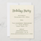 ヴィンテージ レトロ ホリデー クリスマス パーティー 招待状 (裏面)