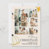 ヴィンテージ・レトロ・モダンなスクリプトのクリスマス写真 シーズンカード (正面)
