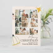 ヴィンテージ・レトロ・モダンなスクリプトのクリスマス写真 シーズンカード (スタンド正面)