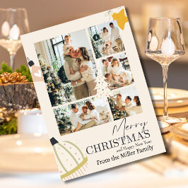 ヴィンテージ・レトロ・モダンなスクリプトのクリスマス写真 シーズンカード