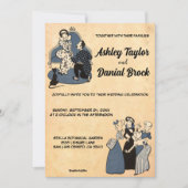 ヴィンテージ レトロ ラスティック オールド スタイリッシュ ロマンチック ウェディング 招待状 (正面)