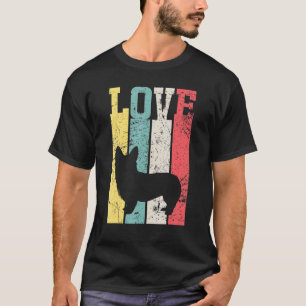 ヴィンテージ レトロ ラブ コーギー Tシャツ