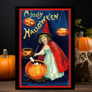 ヴィンテージ レトロ リトル ジョリー ハロウィン ウィッチ カスタム シーズンカード