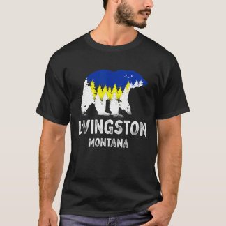 ヴィンテージ レトロ リビングストン モンタナ グリズリーベア Mt V Tシャツ
