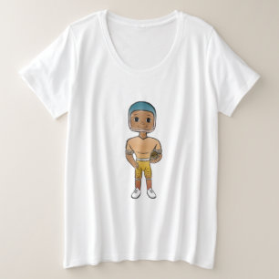 ヴィンテージ レトロ レインボー フットボール選手 オンブレ プラスサイズTシャツ