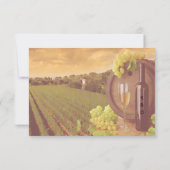 ヴィンテージ レトロ ワイナリー サンセット ウェディング RSVP (裏面)