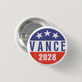 ヴィンテージ・レトロ・ヴァンス2028大統領選挙 缶バッジ (正面&裏面)