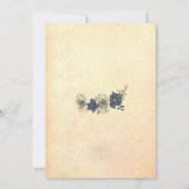 ヴィンテージ レトロ 古い ラスティック ボタニカル フローラル ウェディング 招待状 (裏面)