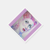 ヴィンテージ レトロ 女性 ピンク シャビー セルベット ナプキン スタンダードカクテルナプキン (角)