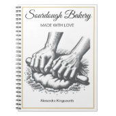 ヴィンテージ レトロ 手作り サワードゥ パン職人 バーガーショップ ノートブック (正面)