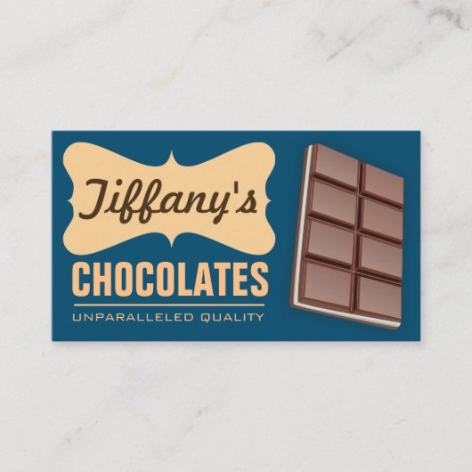 ヴィンテージ レトロ 手作り スイート ハンドメイド チョコレート 名刺 (正面)