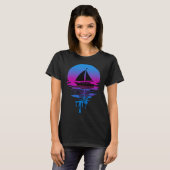 ヴィンテージ レトロ 日没 セーリング Tシャツ (正面フル)