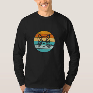ヴィンテージ レトロ 猫 夕焼け Tシャツ