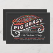 ヴィンテージ レトロ 豚の焼き肉 招待状 (正面/裏面)