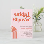 ヴィンテージ レトロ 赤 ピンク ブライダルシャワー 招待状 (スタンド正面)