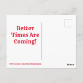 ヴィンテージ レトロ 赤 黄 緑 バタフライ ポストカード (裏面)