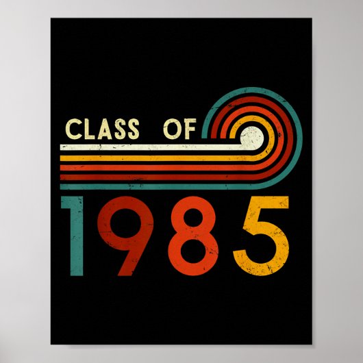 ヴィンテージ レトロ 1985年卒業生 同窓会 40周年 ポスター (正面)