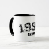 ヴィンテージ レトロ 1994 グランジ Est. 設立 グラフィックデザイン マグカップ (正面左)