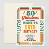 ヴィンテージ・レトロ 50歳にして最高に素敵な誕生日 招待状 (正面/裏面)