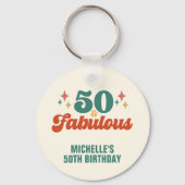 ヴィンテージ レトロ 50歳 お誕生日おめでとう キーホルダー (裏面)