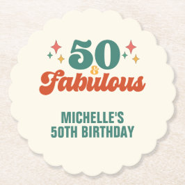 ヴィンテージ レトロ 50歳 お誕生日おめでとう ペーパーコースター