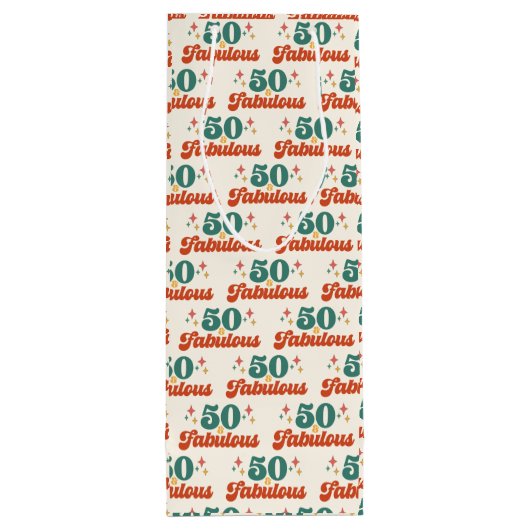 ヴィンテージ レトロ 50歳 お誕生日おめでとう ワインギフトバッグ (裏面)