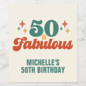 ヴィンテージ レトロ 50歳 お誕生日おめでとう ワインラベル (シングルラベル)