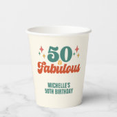 ヴィンテージ レトロ 50歳 お誕生日おめでとう 紙コップ (裏面)