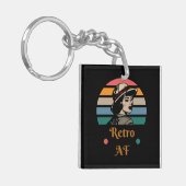 ヴィンテージ「レトロAF」レインボーおもしろいー キーホルダー (正面左)